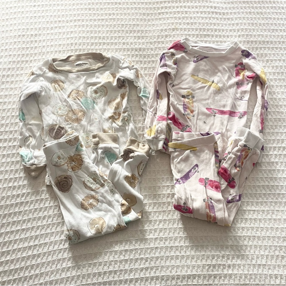 Burt's Bees Kids Pajama Sets - Cream and Pink